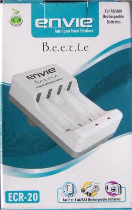 Envie Bettle ECR-20 |Combo With| 4xAA 2100mah rechargeable Camera Battery Charger  (White)