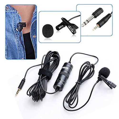 Boya by - M1 Lavalier Microphone Lapel Clip-on Microphone, Omnidirectional Electret Condenser Mic, TRRS 3.5mm Jack, 6.7 Meter EXTREME-LONG Cable, for Smartphones, DSLR, Camcorders