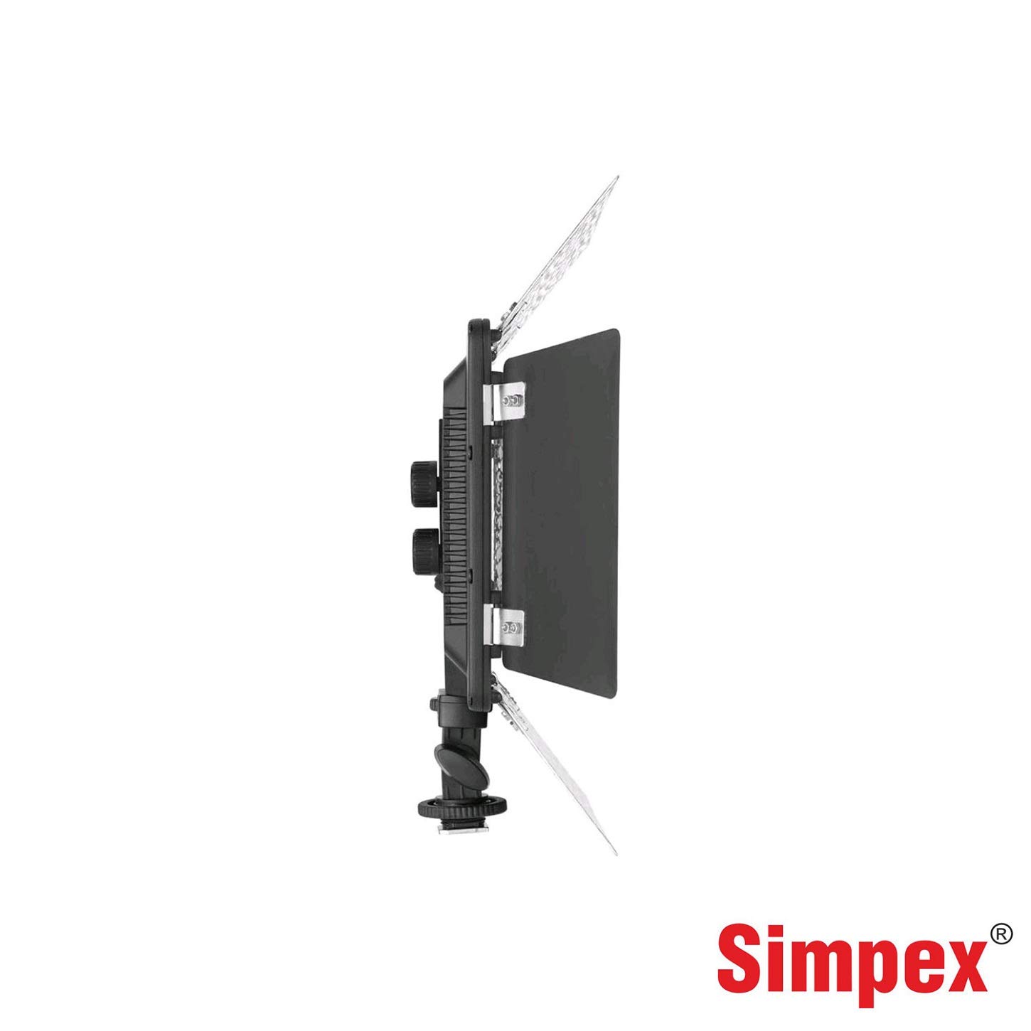 Simpex LED 720 with Barndoor – Professional Ultra Slim, Dual Color LED Video Light with Battery and Charger