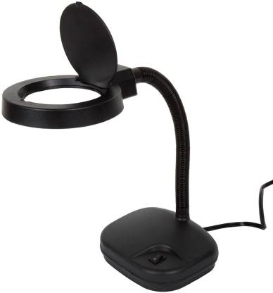 GENERIC New Tabletop Gooseneck Magnifying Lamp Magnifier 5X 10X Desk Adjustable Light Jewelry 5X 10X Page Magnifier  (Black)