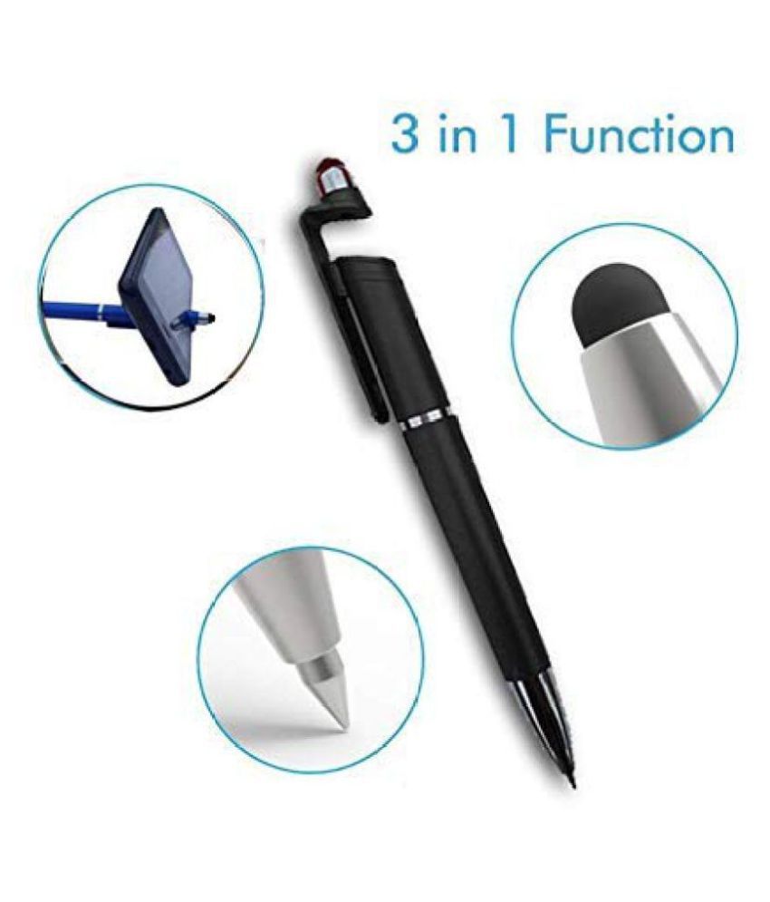 Universal 3 in 1 Smartphone Stand Holder, Screen Wipe and Ballpoint Pen Mobile Phone Holder for All Smartphones pack of 5