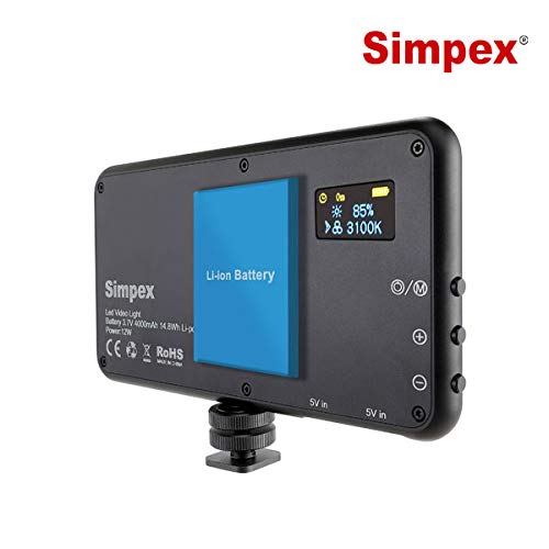 Simpex LED 180 with Build in Battery. Portable LED Video Light with Color Temperature 3200k-560k. Mobile LED Video Light