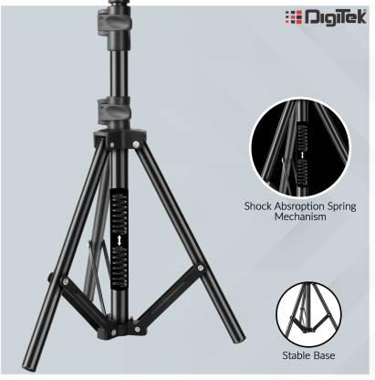 DIGITEK Lightweight & Portable 6 Feet Aluminum Alloy Studio Light Stand | For Videos | Portrait | Photography Lighting | Ideal For Outdoor & Indoor Shoots. (DLS 006FT) Tripod  (Black, Supports Up to 4000 g)
