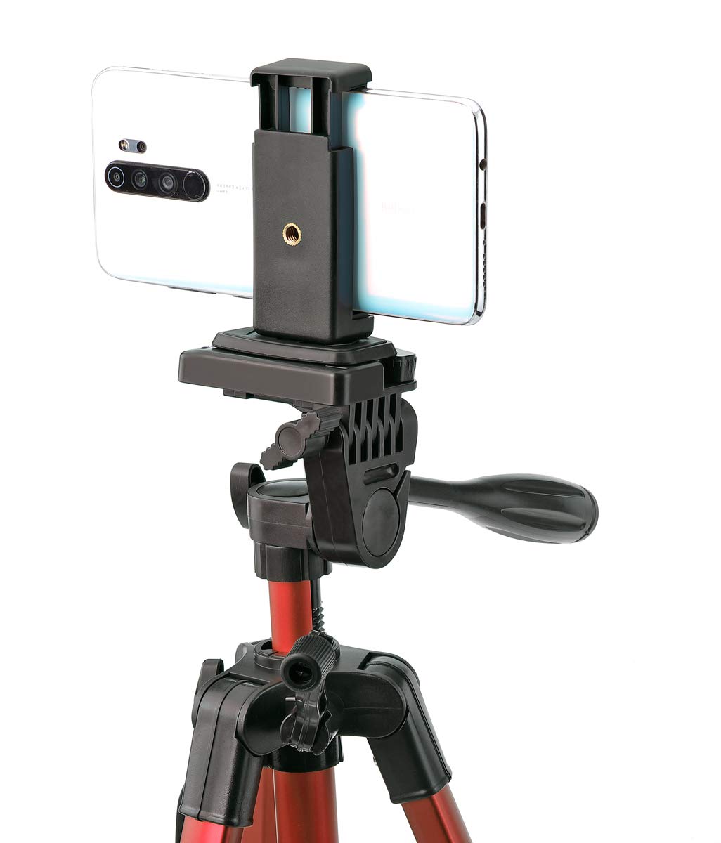Simpex Camera Tripod 6633 with Mobile Holder Bracket for Smartphones, DSLR and Cameras Red