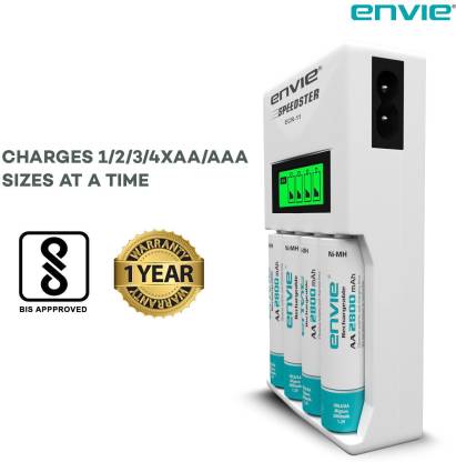 Envie Speedster AA 2800 mAh Camera Battery Charger  (White)