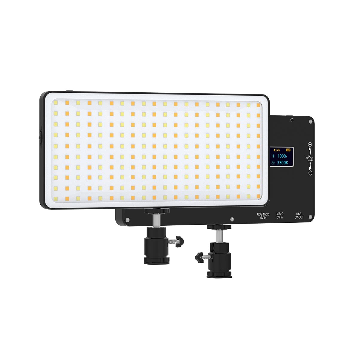 DIGITEK LED-D200 ML Portable LED 10w Video Light with 4200 Mah Battery | Dual Color Temperature | OLED Screen Display | Brightness Control | Built-in Battery & Input-Output Port for Charging